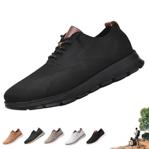 Herren-Freizeitschuhe, modische Oxfords, Business-Walking-Kleid, Lauf-Sneaker, bequemes Netzgewebe, leicht, weiche Sohle, schwarz 2, 48 EU Herren-Freizeitschuhe, modische Oxfords, Business-Walking-Kleid, Lauf-Sneaker, bequemes Netzgewebe, leicht, weiche Sohle, schwarz 2, 48 EU von BQWXIEC