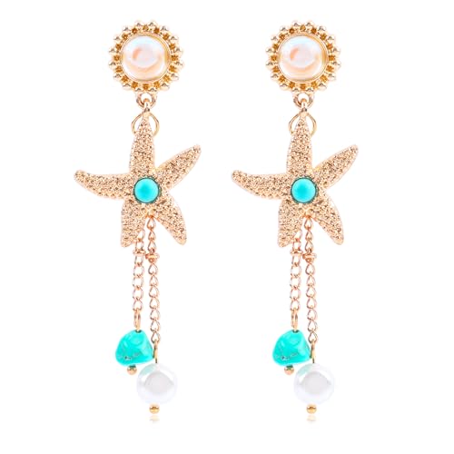 Sommer-Strand-Muschel- und Seestern-Ohrringe für Frauen, böhmische Muschel-Ohrringe, Ozean-Jakobsmuschel, Sommerschmuck, Geschenke (Style H) von BQWXIEC