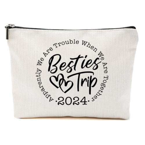 1 x Make-up-Tasche, 3 Stück, 4 Stück, Mädchen, Reisegeschenke, Geschenke für Mädchen, Wochenendgeschenke, Freundschaftsgeschenke für Frauen, beste Braut, Bestie Trip 2024, 9.6*7.1 inch 1 x Make-up-Tasche, 3 Stück, 4 Stück, Mädchen, Reisegeschenke, Geschenke für Mädchen, Wochenendgeschenke, Freundschaftsgeschenke für Frauen, beste Braut, Bestie Trip 2024, 9.6*7.1 inch von BQXH