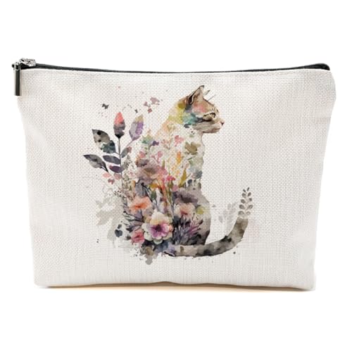 Katzengeschenke für Frauen, Katzenliebhaber, lustige Make-up-Tasche, Katzen-Themen-Geschenke für Frauen, Katzenbesitzer, Wachsende Blumenkatze, 9.6*7.1 inch Katzengeschenke für Frauen, Katzenliebhaber, lustige Make-up-Tasche, Katzen-Themen-Geschenke für Frauen, Katzenbesitzer, Wachsende Blumenkatze, 9.6*7.1 inch von BQXH