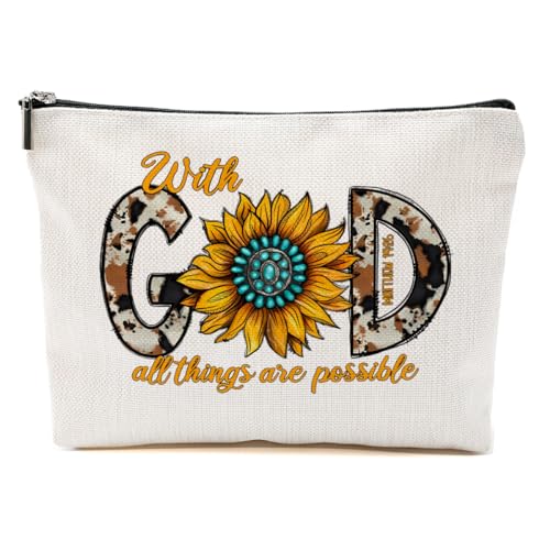Western Stuff, Country Stuff Western-Make-up-Tasche, christliches Geschenk für Frauen, Leopardenmuster, Kuh-Druck, Kuh-Aufdruck "God, 9.6*7.1 inch Western Stuff, Country Stuff Western-Make-up-Tasche, christliches Geschenk für Frauen, Leopardenmuster, Kuh-Druck, Kuh-Aufdruck "God, 9.6*7.1 inch von BQXH