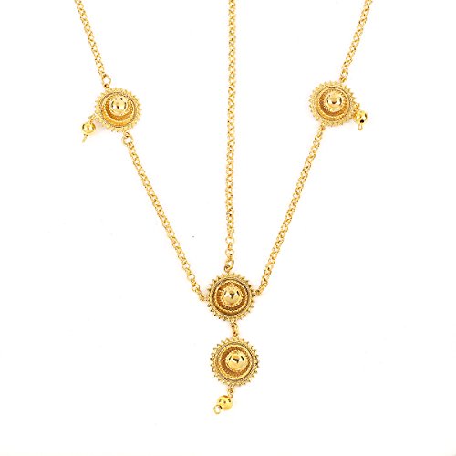 Äthiopische Haarkette, 24 Karat vergoldet, Schmuck für Frauen von BR Gold Jewelry