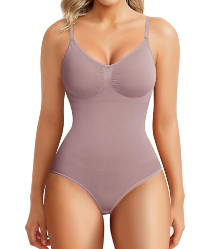 BRABIC Damen, Bauchkontrolle Shapewear-Body, Violett-brauner Slip, XS/S von BRABIC