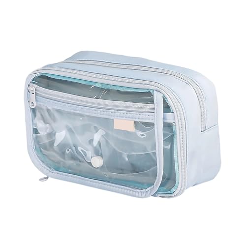 BRABOSTON Ästhetisches Federmäppchen, praktisches Federmäppchen, einfache Bleistiftbeutel, große Kapazität, Stifttasche, Tasche, Schule, Bürobedarf, ästhetische Tasche, große Kapazität, blau von BRABOSTON