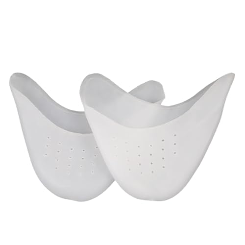 BRABOSTON Ballettspitzenschuh Zehenpolster Spitze Silikon Gel Protektoren Mittelfußknochen Vorfuß Kissen Unsichtbarer Zehenschutz, Weiß mit Löchern, Einheitsgröße von BRABOSTON