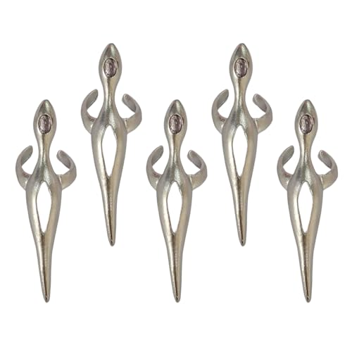 BRABOSTON Fingerspitzenringe aus Legierung, Gothic-/Punk-Stil, verstellbar, Zubehör für Subkultur-Enthusiasten und Cosplay-Events, rostbeständiger Schmuck, Einheitsgröße, Wie beschrieben, Wie von BRABOSTON