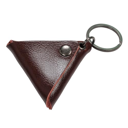 BRABOSTON Gitarrenplektren-Halter, dreieckig, weicher Organizer, tragbarer Behälter, tragbarer Plektrumkoffer, dunkelbraun von BRABOSTON