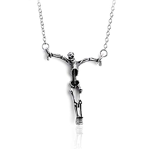 BRABOSTON Halskette mit Anhänger, Halloween, Retro, Gothic, Horror für Skelett, Unisex, Schmuck-Set für Damen von BRABOSTON