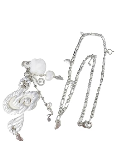 BRABOSTON Halskette mit Musiknoten-Anhänger, einfaches Datum, Schmuckstruktur, geeignet für Festivals und Modenschauen, Einheitsgröße, Wie beschrieben, Wie beschrieben von BRABOSTON