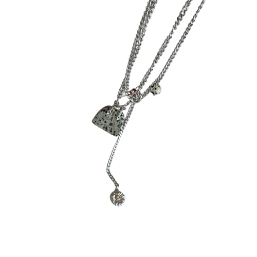 BRABOSTON Kleine Taschen-Anhänger, Halskette, schlichtes Datum, Schmuck, Edelstahl-Textur, für Festivals und Modenschauen, Party-Statement, Einheitsgröße, Wie beschrieben, Wie beschrieben von BRABOSTON