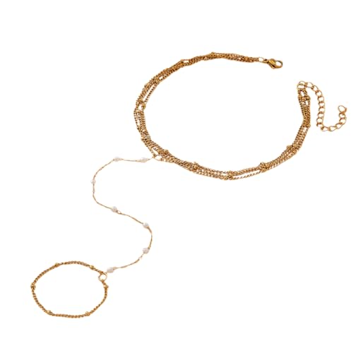 BRABOSTON Lagenringe, Kette, einzigartig, fingergekettelt, mehrschichtig, geeignet für Damen, modischer Handgelenkschmuck, Einheitsgröße, Wie beschrieben, Wie beschrieben von BRABOSTON