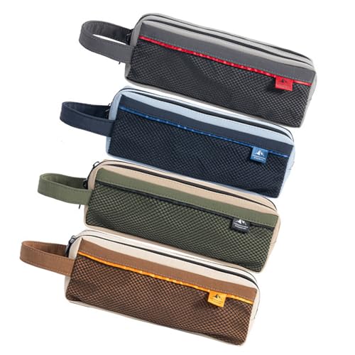 BRABOSTON Mehrzweck-Federmäppchen, 2 Fächer, leicht, Stiftebeutel mit Tragegriff, Reise-Make-up-Tasche für Schule, Büro, Bleistiftbeutel von BRABOSTON