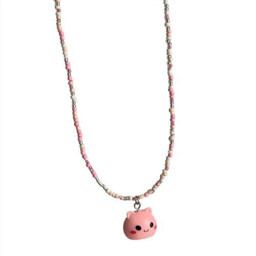 BRABOSTON Modischer, kreativer Halloween-Anhänger, Halskette, Halsband, elegantes Schlüsselbein, handgefertigt, Acrylperlen, Halloween-Anhänger, Modeschmuck, verstellbares Statement-Party-Accessoire von BRABOSTON