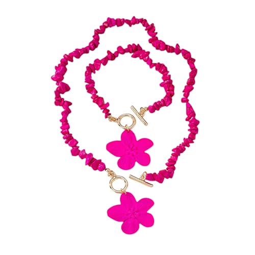 BRABOSTON Modisches Blumen-Charm-Schmuck-Set mit floralem Anhänger und Halskette und Mode-Accessoires für Hochzeit, Party, Alltag von BRABOSTON