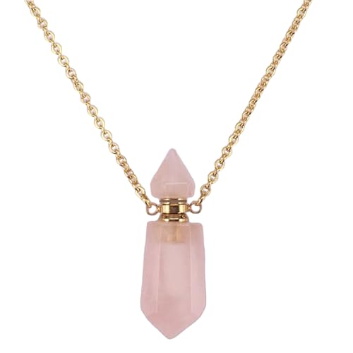 BRABOSTON Parfümflaschen-Charm-Halskette mit Edelstahl-Kabelkette, stilvolle Kristall-Halskette, modischer Schmuck für Frauen, Diffusor-Halskette für ätherische Öle, Einheitsgröße, Wie beschrieben von BRABOSTON