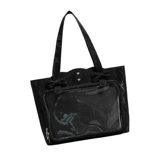 BRABOSTON Stilvolle Anime-inspirierte Umhängetasche, geräumige, unverwechselbare lässige Handtasche für Studenten und Trendsetter, Schwarz , One Size von BRABOSTON