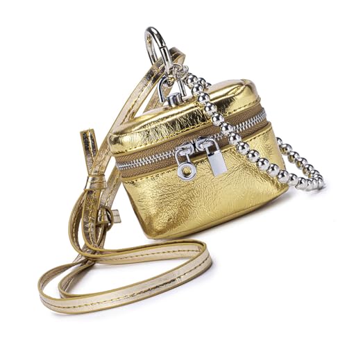 Charm Little Coin Bag Accessory Practical Purse Pendant Fun Decorations Hanging Pendant for Trendy Individuals Multifunctional Leather Toiletry, gold, Einheitsgröße von BRABOSTON