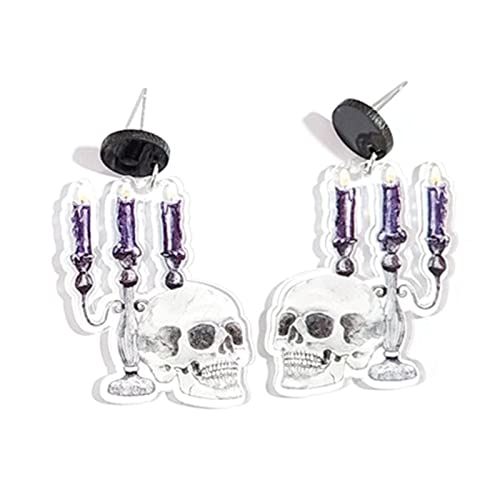 Für Kreative Halloween Ohrringe Frauen Mädchen Halloween Schmuck Geschenk Übertreibung Ohr Dekoration Weinbecher Skelett Kleine Creolen Damen, Einheitsgröße, Wie beschrieben, Wie beschrieben von BRABOSTON