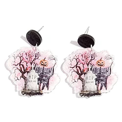 Für Kreative Halloween Ohrringe Frauen Mädchen Halloween Schmuck Geschenk Übertreibung Ohr Dekoration Weinbecher Skelett Kleine Creolen Damen, Einheitsgröße, Wie beschrieben, Wie beschrieben von BRABOSTON