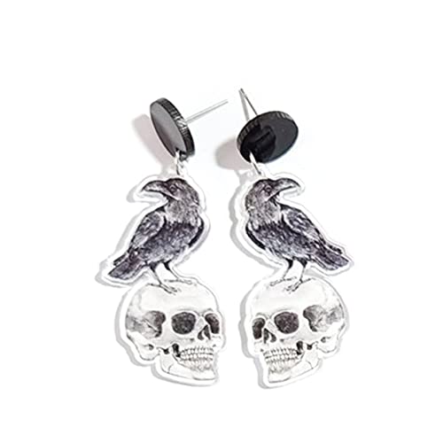Für Kreative Halloween Ohrringe Frauen Mädchen Halloween Schmuck Geschenk Übertreibung Ohr Dekoration Weinbecher Skelett Kleine Creolen Damen, Einheitsgröße, Wie beschrieben, Wie beschrieben von BRABOSTON