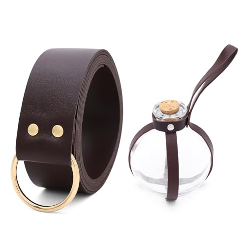 Halloween Mittelalter Ledergürtel Hüfttaschen Trank Flasche Mittelalter Leder Seitentasche Zauberer Hüfttaschen Seitentasche PU Gürtel, Cst009 2, Einheitsgröße, Mass Beauty von BRABOSTON