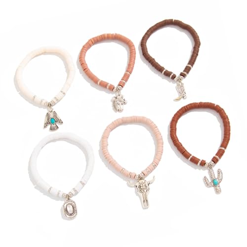 Kaktus-Legierungs-Armbänder, Set mit 6 vielseitigen Designs für stilvolle Frauen, ideal für Partys und den Alltag, lässiger Partyschmuck von BRABOSTON