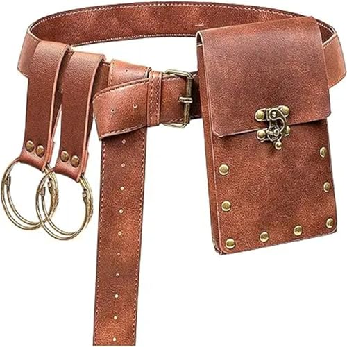 Renaissances Pu Gürtel Fannys Pack Taschen Zubehör Halloween Party Cosplay Kostüme Mittelalter Ritter Kostüm Mittelalter Pirat Leder, Set 2, Einheitsgröße, Mass Beauty von BRABOSTON