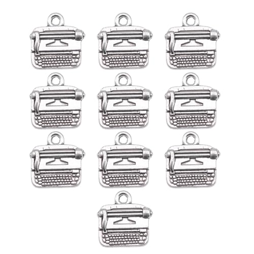 Set mit 10 antiken Schreibmaschinen-Halsketten-Anhängern, Schmuckkomponenten, Schmuckherstellung, geeignet für künstlerische Personen, täglichen Gebrauch von BRABOSTON