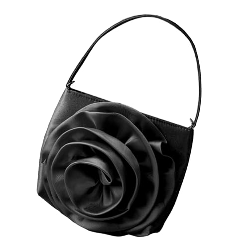 Stilvolle Abendtasche mit Blumenmuster, luxuriöse Umhängetasche, geeignet für Abschlussballessen und Brautveranstaltungen, modische Damentasche, Schwarz , One Size von BRABOSTON