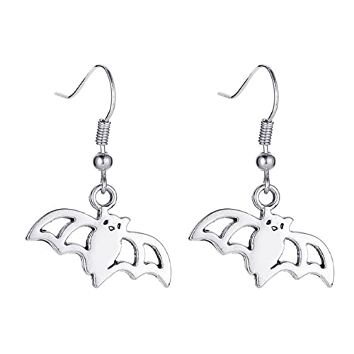 Totenkopf-Ohrringe, Halloween, lange Ohrentropfen, Halloween-Kostüm-Zubehör, Hip-Hop-Ohrpiercing, Schmuck, Totenkopf-Anhänger für Damen von BRABOSTON