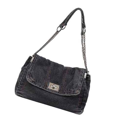Trendige Umhängetasche für Damen, verstellbare Kette, Schultern, Pendeln, große Kapazität, Messenger für tägliche Reisen, Pendeln, große Kapazität, Schultertasche, verstellbare Kette, Schwarz , One von BRABOSTON