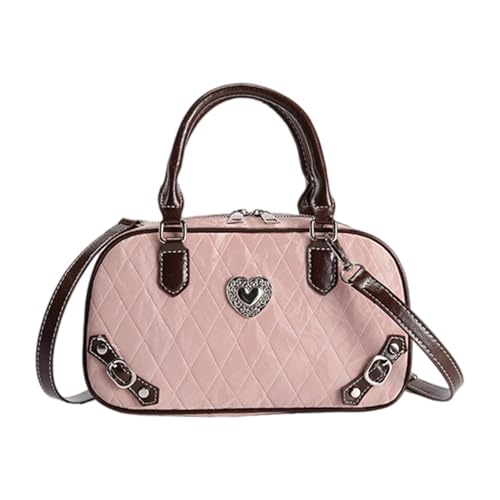 Umhängetasche im Retro-Stil, weiches Polyurethan, leichte Schultertasche mit geräumigem Innenraum und verstellbarer Tragemöglichkeit von BRABOSTON