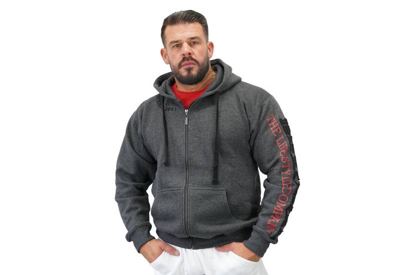 BRACHIAL THE LIFESTYLE COMPANY Kapuzensweatjacke Brachial Zip-Hoody "Gym" dunkelgrau melounge/schwarz von BRACHIAL THE LIFESTYLE COMPANY