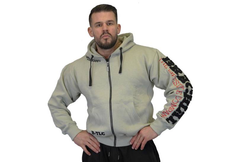 BRACHIAL THE LIFESTYLE COMPANY Kapuzensweatjacke Brachial Zip-Hoody "Gym" hellgrau/schwarz von BRACHIAL THE LIFESTYLE COMPANY