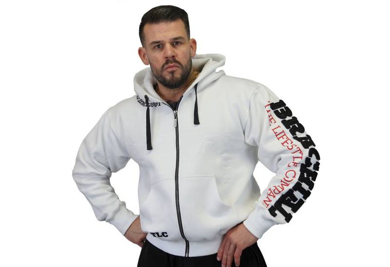 BRACHIAL THE LIFESTYLE COMPANY Kapuzensweatjacke Brachial Zip-Hoody "Gym" weiß/schwarz von BRACHIAL THE LIFESTYLE COMPANY
