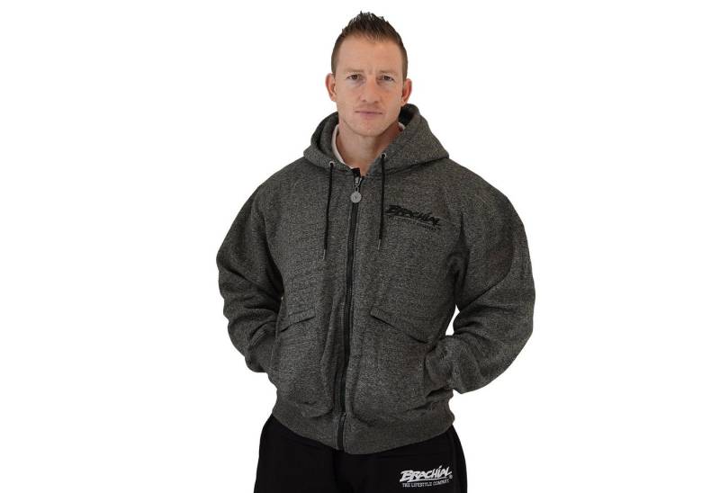 BRACHIAL THE LIFESTYLE COMPANY Kapuzensweatjacke Brachial Zip-Hoody "HDZC-reed" dunkelgraumeliert/schwarz von BRACHIAL THE LIFESTYLE COMPANY