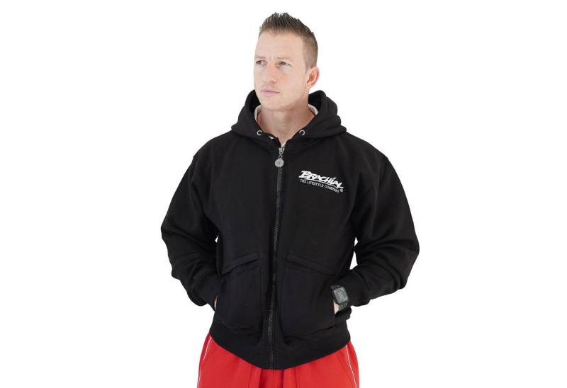 BRACHIAL THE LIFESTYLE COMPANY Kapuzensweatjacke Brachial Zip-Hoody "HDZC-reed" schwarz/weiß von BRACHIAL THE LIFESTYLE COMPANY