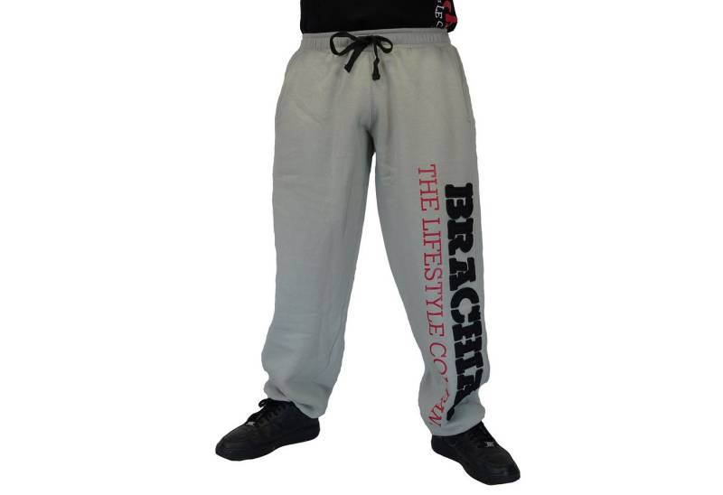 BRACHIAL THE LIFESTYLE COMPANY Sporthose Brachial Sporthose "Gym" hellgrau/schwarz von BRACHIAL THE LIFESTYLE COMPANY