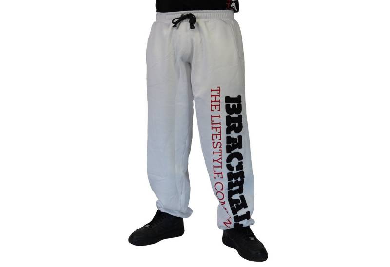 BRACHIAL THE LIFESTYLE COMPANY Sporthose Brachial Sporthose "Gym" weiß/schwarz von BRACHIAL THE LIFESTYLE COMPANY