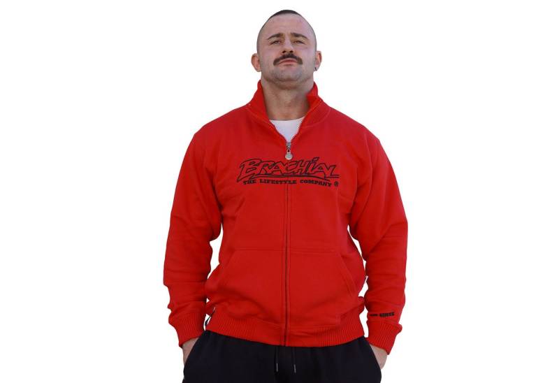 BRACHIAL THE LIFESTYLE COMPANY Trainingsjacke Brachial Zip-Sweater "Gain" rot von BRACHIAL THE LIFESTYLE COMPANY