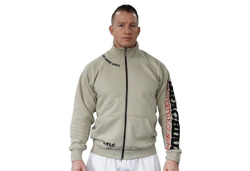 BRACHIAL THE LIFESTYLE COMPANY Trainingsjacke Brachial Zip-Sweater "Gym" hellgrau/schwarz von BRACHIAL THE LIFESTYLE COMPANY