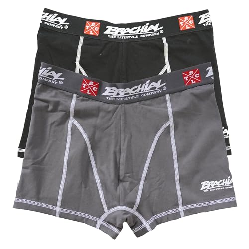 Brachial 2er Pack Boxer Shorts Under Schwarz & Grau von BRACHIAL THE LIFESTYLE COMPANY