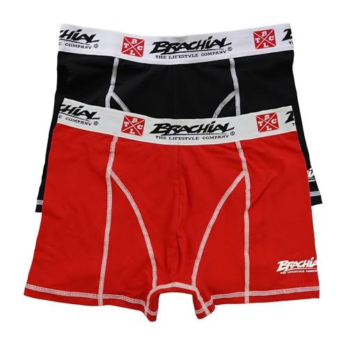 Brachial 2er Pack Boxer Shorts Under Schwarz & Rot von BRACHIAL THE LIFESTYLE COMPANY