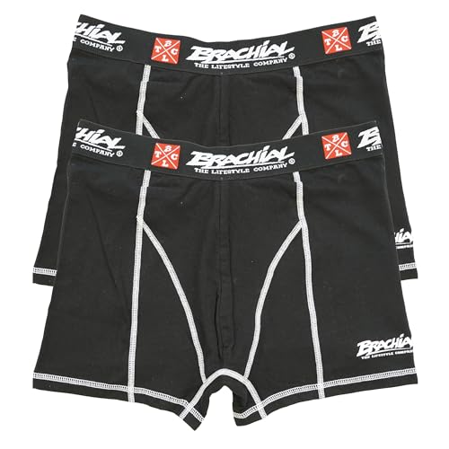 Brachial 2er Pack Boxer Shorts Under Schwarz & Schwarz von BRACHIAL THE LIFESTYLE COMPANY
