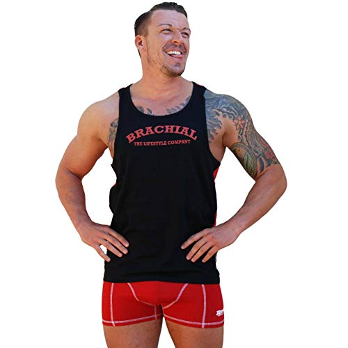 Brachial Herren Tank-Top Since Rot/Schwarz 2XL - Muscle Shirt für Fitness Bodybuilding Workout Gym Kraftsport von BRACHIAL THE LIFESTYLE COMPANY