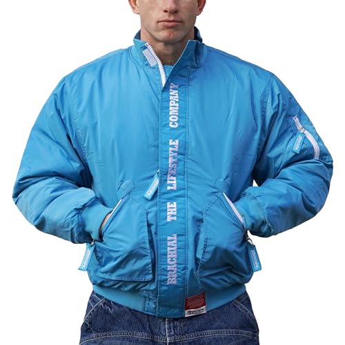 Brachial Premium Herren Fliegerjacke City Blau 4XL - Bomberjacke Übergangsjacke für Bodybuilder Sportler von BRACHIAL THE LIFESTYLE COMPANY