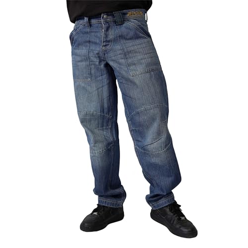 Brachial Premium Herren Jeans Advantage Loose Fit Dunkles Streifen Denim L von BRACHIAL THE LIFESTYLE COMPANY
