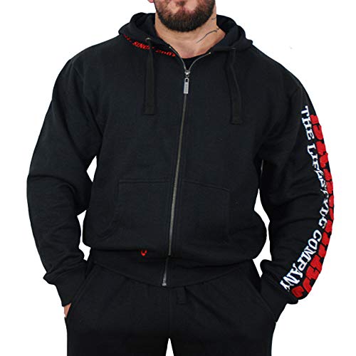 Brachial Premium Herren Kapuzenjacke Gym Schwarz/Rot 2XL - Hoodie Sweatjacke Sweatshirt Jacke mit Kapuze für Bodybuilder Sportler von BRACHIAL THE LIFESTYLE COMPANY