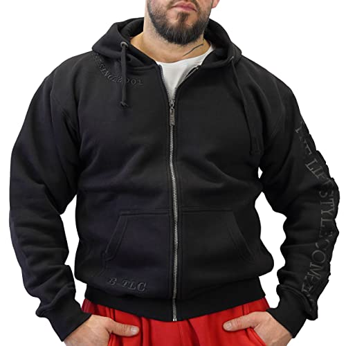 Brachial Premium Herren Kapuzenjacke Gym Schwarz M - Hoodie Sweatjacke Sweatshirt Jacke mit Kapuze für Bodybuilder Sportler von BRACHIAL THE LIFESTYLE COMPANY