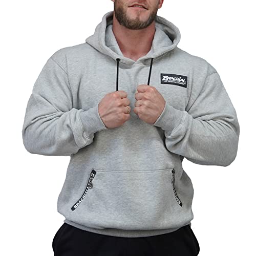 Brachial Premium Herren Kapuzenpullover Rude Grau - Hoodie Sweatshirt Pullover mit Kapuze für Bodybuilder Sportler von BRACHIAL THE LIFESTYLE COMPANY